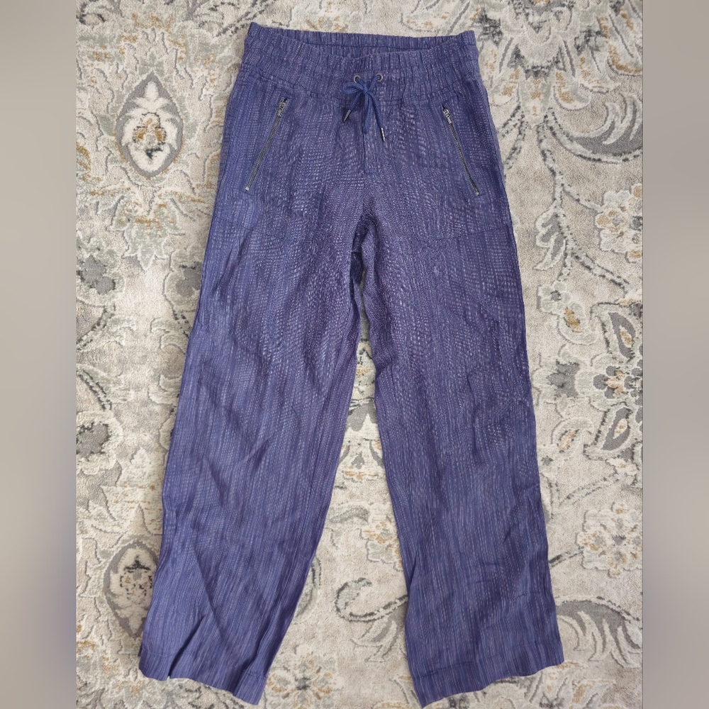Athleta Cabo Linen Textured Wide Leg Pant